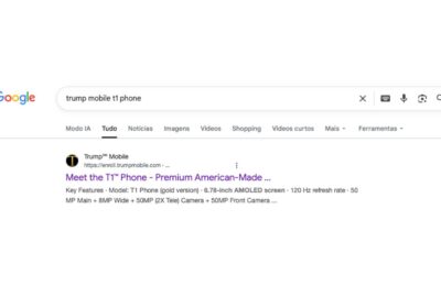Busca do Google Trump Mobile T1 Phone