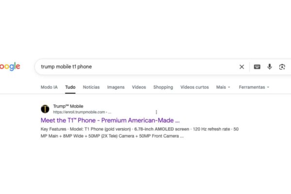 Busca do Google Trump Mobile T1 Phone
