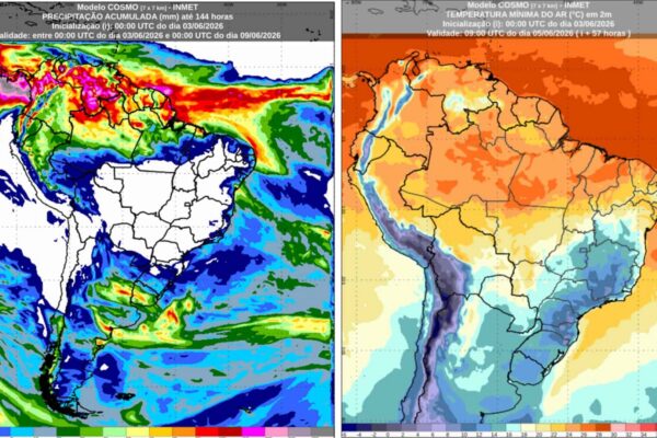 Inmet Previsao do tempo 4 a 8 de junho de 2026
