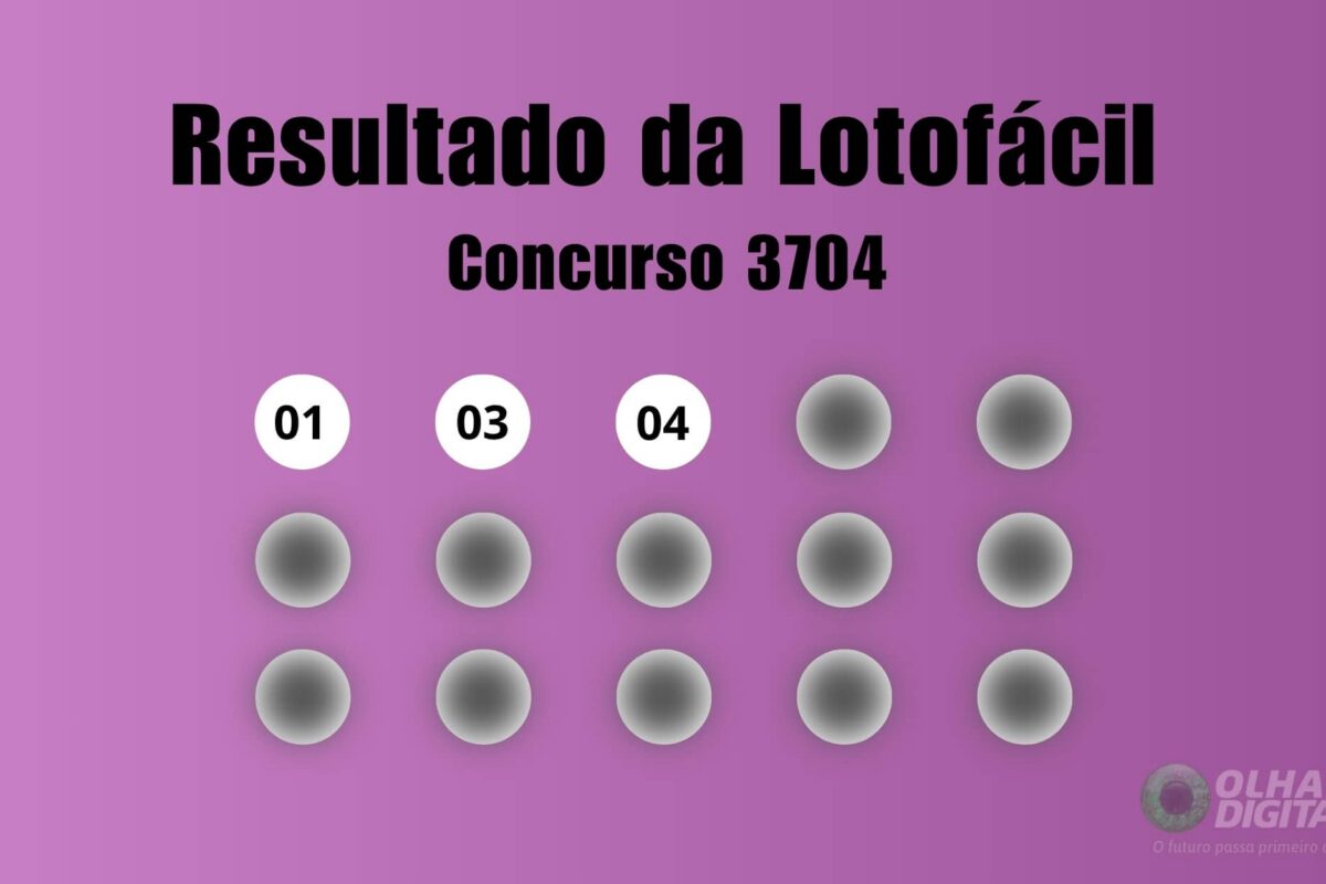 Resultado lotofacil concurso 3704