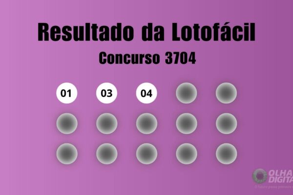 Resultado lotofacil concurso 3704